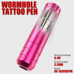 Stylo rotatif Wormhole Tattoo pour des tracés fluides et silencieux.