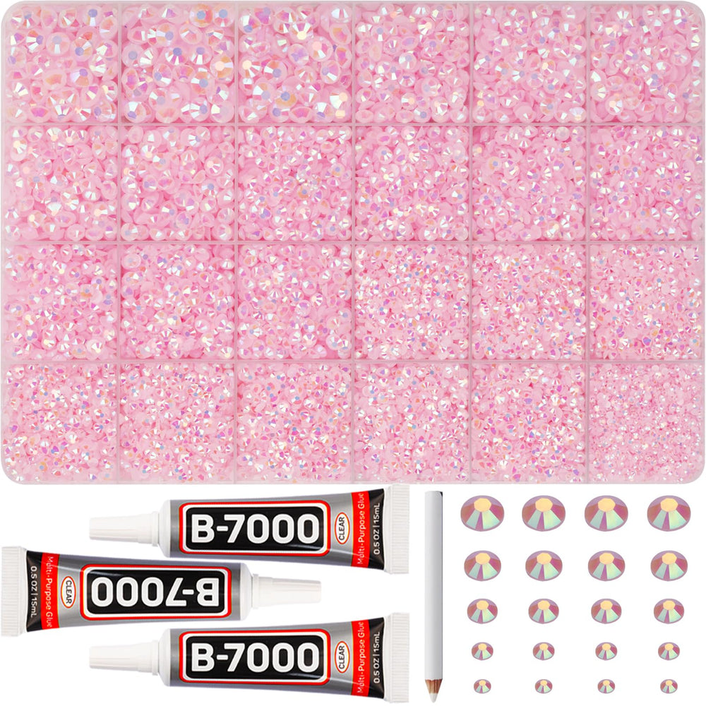 Worthofbest 31000 pièces strass résine rose AB pour embellir vêtements et accessoires