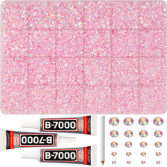 Worthofbest 31000 pièces strass résine rose AB pour embellir vêtements et accessoires