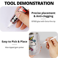 Worthofbest colle-b7000 transparente 10ml assure une adhérence nette.
