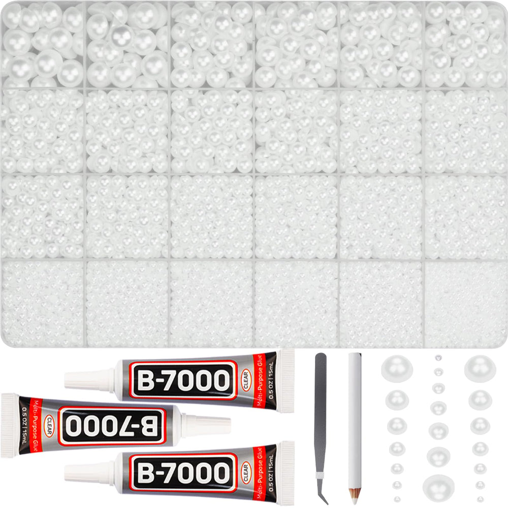 Worthofbest demi-perles blanches 2mm, parfaites pour des accents délicats sur bijoux et décorations.