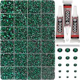 Worthofbest strass verts dos plat 2-6 mm pour ajouter de l'éclat aux vêtements.