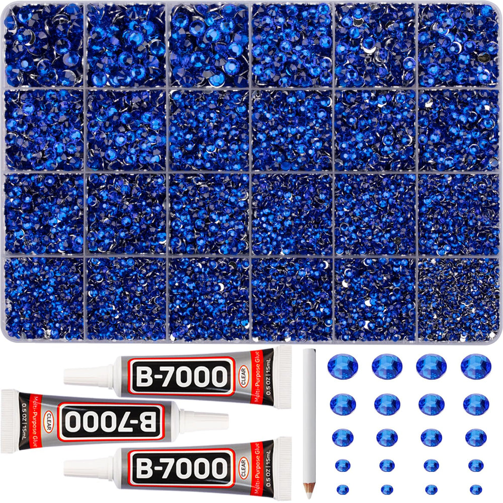 Worthofbest rhinestones bleus royaux 31000 pièces pour embellir vêtements et accessoires