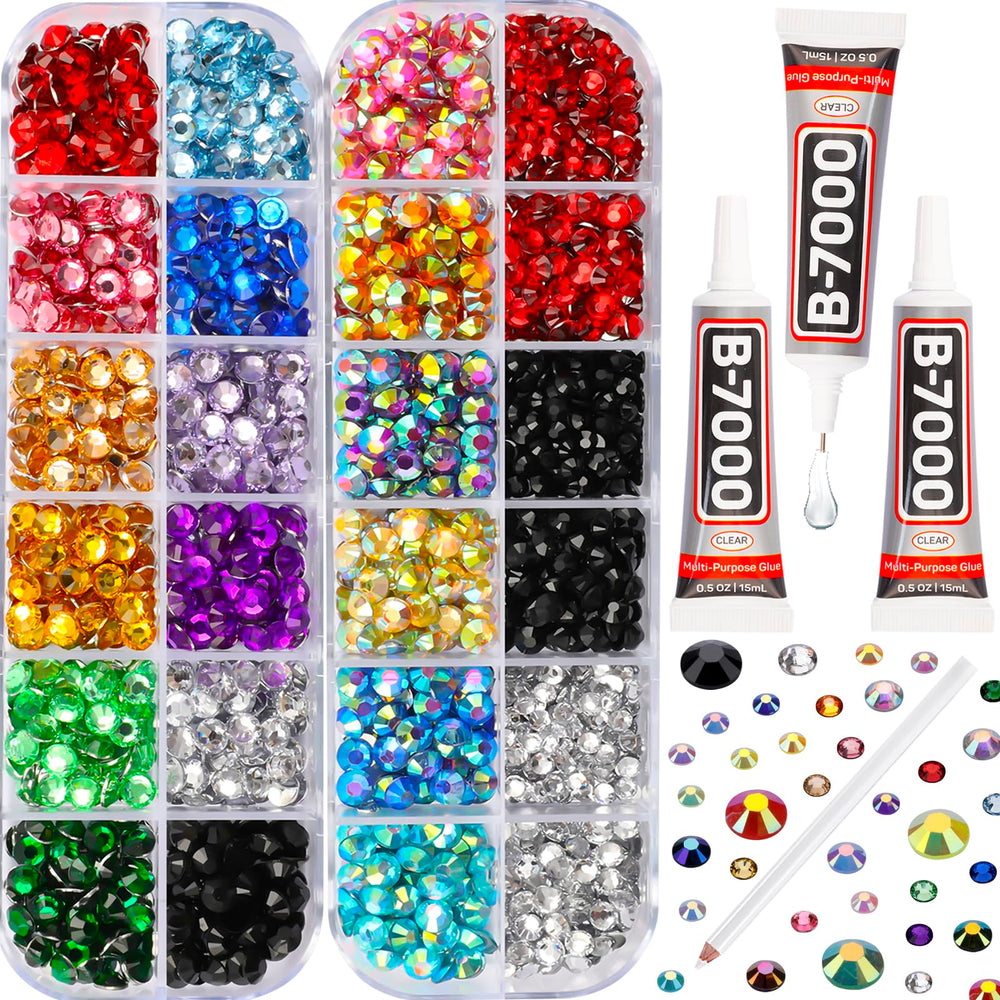 Worthofbest - ensemble de strass 2,3 et 5 mm, éclat étincelant pour bricolage.