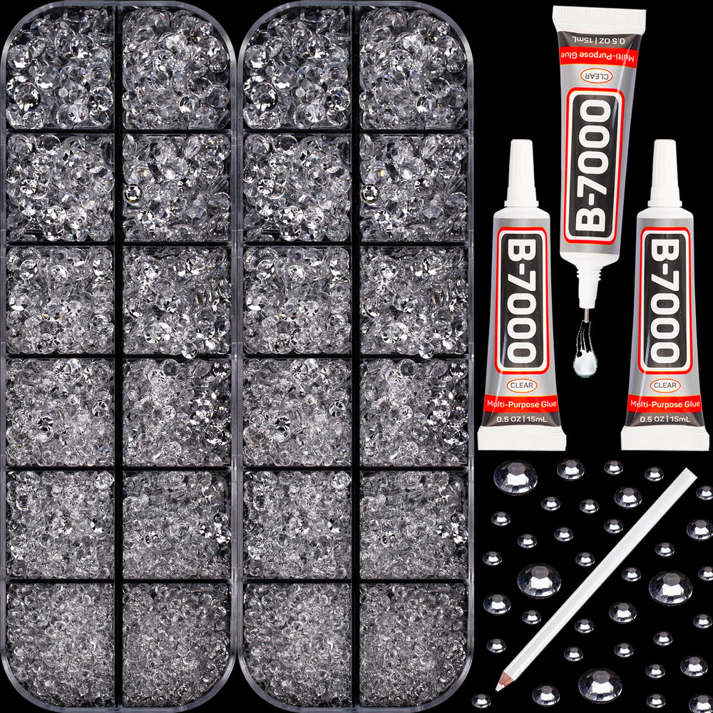 Worthofbest strass transparents 2mm — éclat clair pour embellir vêtements et accessoires.