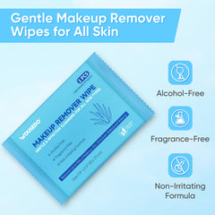 WOUSEDO aloe vera cleansing wipes soothe while removing makeup.