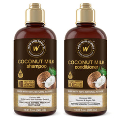 Shampoing lait de coco Wow Skin Science en bouteille, hydratation en profondeur.