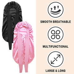 WOZUTUNT bonnet avec bande élastique noir, ajustement confortable pour toutes les tailles.