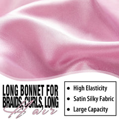WOZUTUNT bonnet avec bande élastique rose, maintien sûr durant le sommeil.