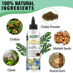 WOZUTUNT huile Chebe pour cheveux - nourrissante et renforçante pour les longueurs.