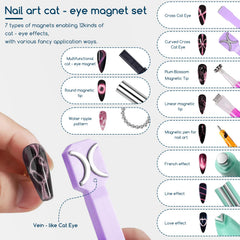 XEAOHESY stylo aimant rose oeil-de-chat effet fleurs sur ongles