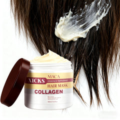 Xicks Masque Maca Collagene: texture veloutée qui pénètre les mèches.