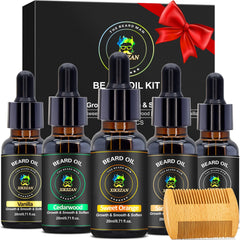 XIKEZAN huile barbe santal - flacon élégant pour hydrater et adoucir la barbe.