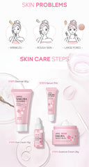 XJBD Sakura Essence Hydratante, flacon léger, prépare la peau et hydrate durablement.