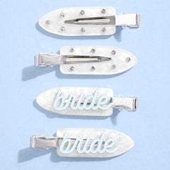 Clip xo-fetti en acrylique blanc, allure élégante et durable.