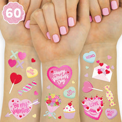 Tatouages xo Fetti Saint-Valentin en rose foil, décor festif rapide pour soirée