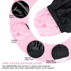 XRACEPHOL bonnet satin double couche réversible, évite les taches sur l'oreiller.