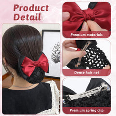 Xthrotsenk barette noeud bow noire, accessoire chic pour tenue de travail.