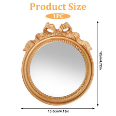 Xthrotsenk Miroir bureau maquillage mini doré, pratique sur table.