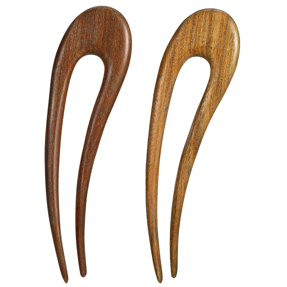 Épingle Xthrotsenk en bois vert 15,5 cm, idéale pour chignon élégant.