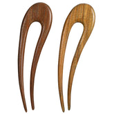 Épingle Xthrotsenk en bois vert 15,5 cm, idéale pour chignon élégant.