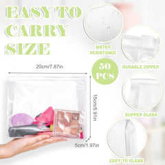 Etui transparent Xuniea avec fermeture, parfait pour accessoires lors de déplacements.