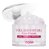 YADAH Collagen Hydra Core Cream — bouteille montrant le packaging et hydratation durable.