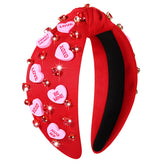 YAHPERN bandeau-cheveux coeur rouge paillettes, accessoire romantique Saint-Valentin.