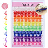 Yaiseiko cils colorés ensemble 300pcs arc-en-ciel, effet volumisant facile à appliquer