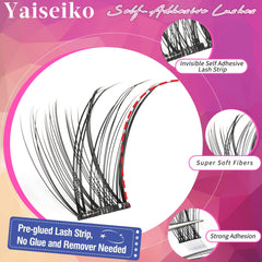 Yaiseiko cils auto-adhesifs, application rapide sans colle et sans résidu.