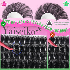 Yaiseiko clusters cils 18mm, volume visible sans lourdeur