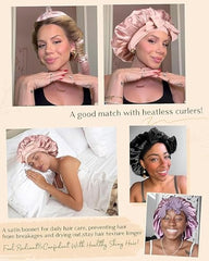 YANIBEST bonnet satin, maintien des cheveux bouclés et texturés sans pression.