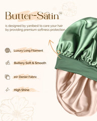 YANIBEST bonnet-satin-double-couche-vert enveloppe les cheveux et évite les taches sur les draps.