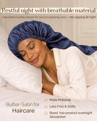 Yanibest bonnet satin élastique cordon marine ajustement confortable pour toutes les tailles.