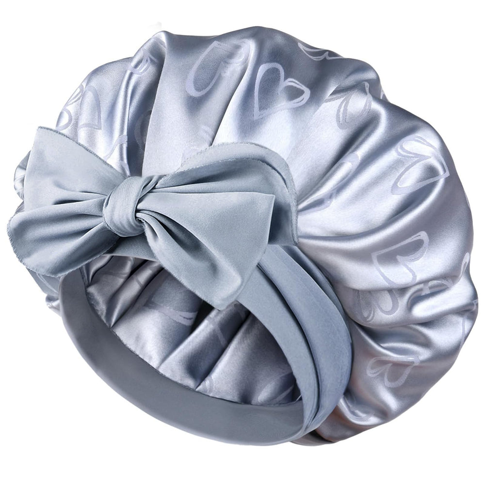 YANIBEST bonnet satin nuit bleu, protection douce des cheveux pendant le sommeil.