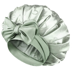 Yanibest bonnet satin réglable dormeur vert protège les cheveux pendant le sommeil