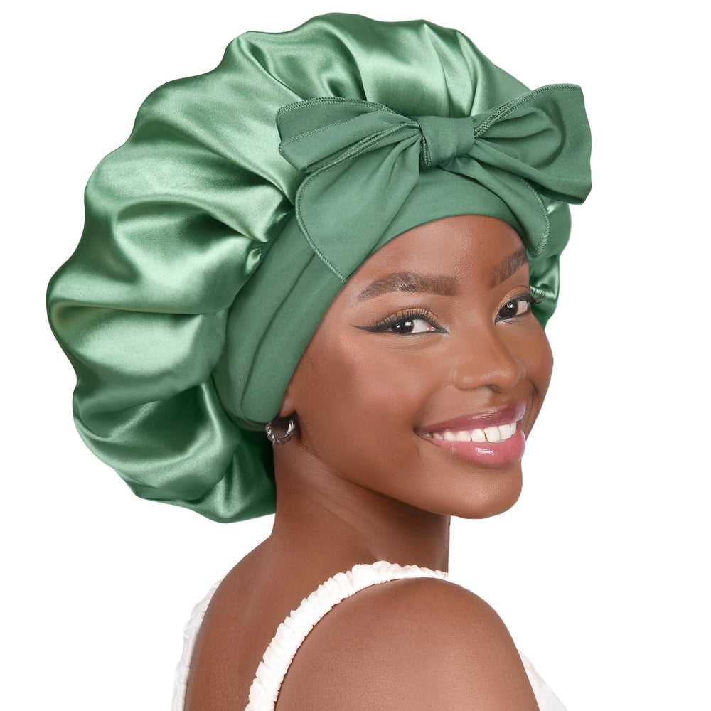 YANIBEST bonnet satin reglable pour dormir, réduit les frottements et protège les coiffures.