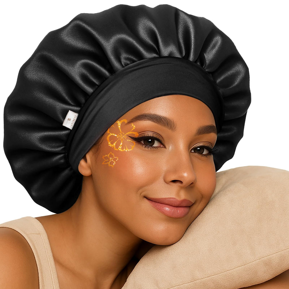 Yanibest bonnet en satin: texture douce pour une nuit confortable.