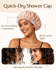 Yanibest cap de douche elastic doux maintien confortable sans tirer les cheveux