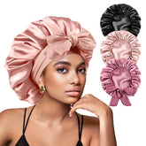 Yanideer bonnet satin pour dormir à double couche, confort luxueux.