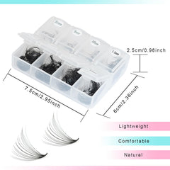 YANTAISIYU 10mm, boucles 20D, fans préfabriqués pour cils, allure naturelle.