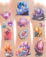 Tatouage cristal réaliste YanZonic pour décor festif brillant sur peau