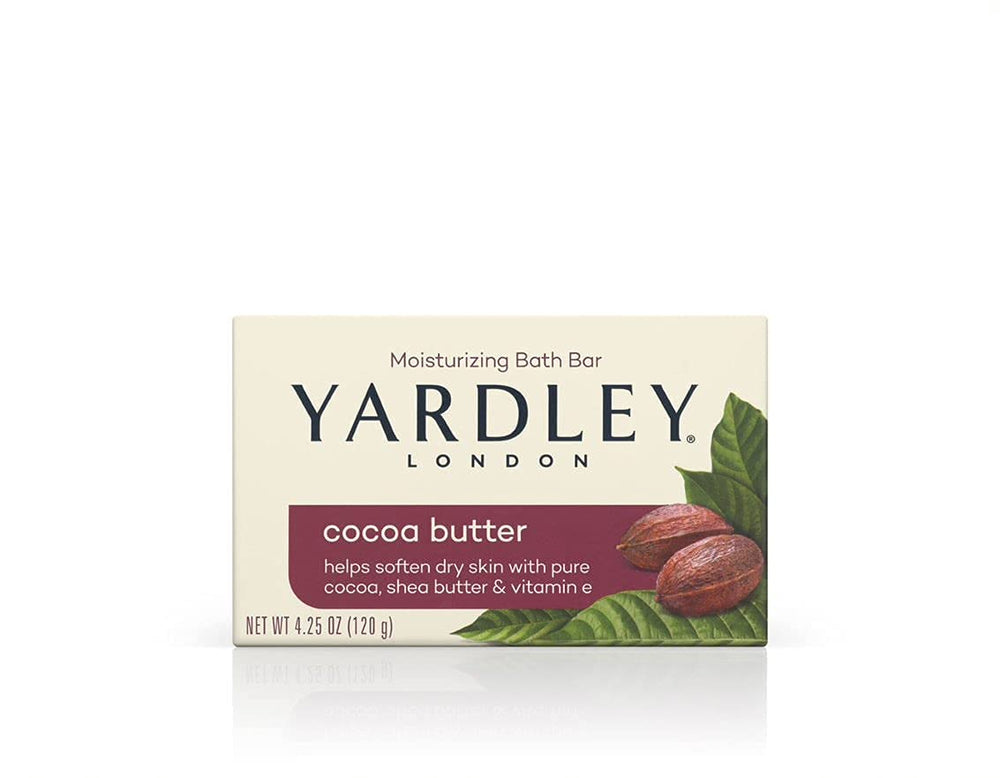 Barre hydratante Yardley London au cacao pour peau douce après douche.