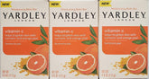 Savon Yardley nourrissant avec vitamine C et curcuma, pour une peau lumineuse et hydratée.