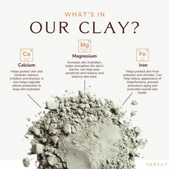 YARELI masque à l’argile bentonite, application douce favorisant une peau nette.