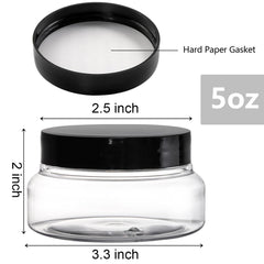 Pot Yarlung 5oz transparent avec corps clair pour exposition du contenu.