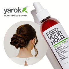 Yarok Feed Your Hold, fixation moyenne, texture douce et cheveux hydratés.