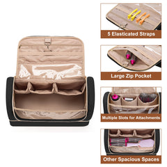 Sac Yarwo à double couche pour accessoires de coiffure, organisation claire.