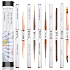 Pinceaux Yasterd double-tete pour ongles, précision et polyvalence.