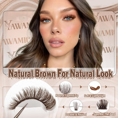 Yawamica cils brun premium profond pour un regard chaleureux.